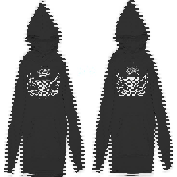 W文字クイーン W英文字 W王冠 大文字アルファベットwモノグラム パーカー