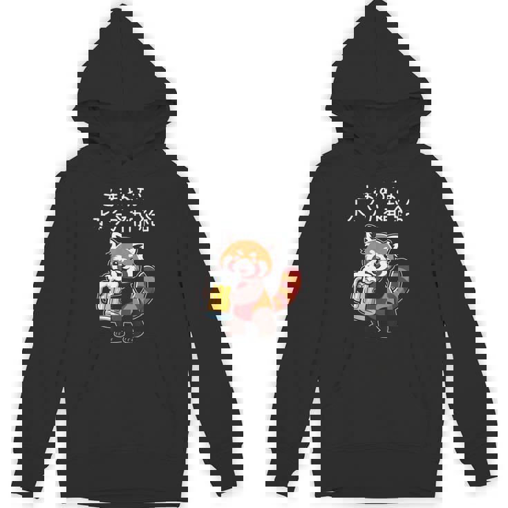 【こまめな水分補給】面白いレッドパンダ 熱中症対策 お酒 ビール 夏 暑さ おもしろ 面白い 可愛い ネタ ウケ狙い パーカー