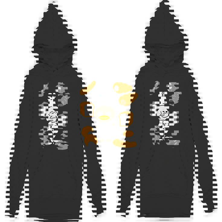 かわいいコックさん パン屋さん編 鳥 フランスパン クロワッサン チョコレートコルネ 食パン 料理 おいしい おもしろ パーカー