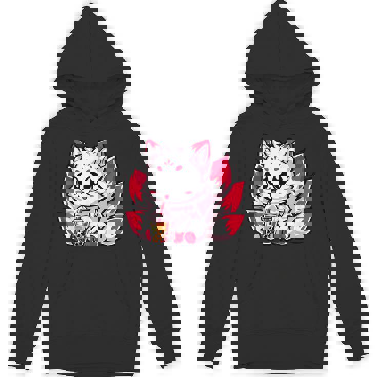 かわいい日本のキツネ九尾キツネボバティーアニメ パーカー