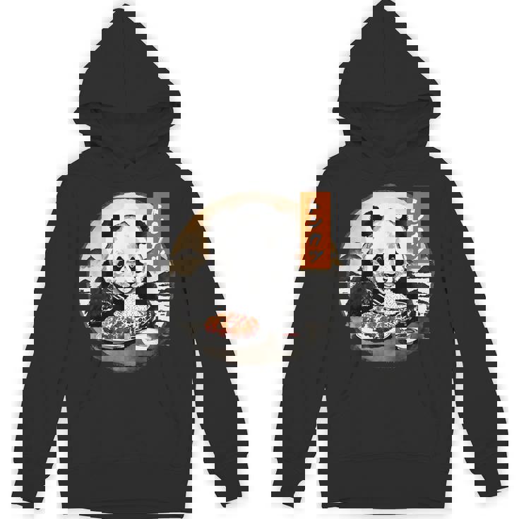 とんかつ パンダ 水墨画 日本食 日本語 おもしろ レトロ 和風 動物 パーカー