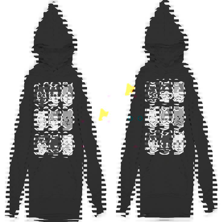 ねこ 9《ふぇいす》猫《黒・白・ハチワレ・三毛・ロシアン》【どうぶつフレンズ】顔 ゆるくて かわいい 動物 イラスト パーカー