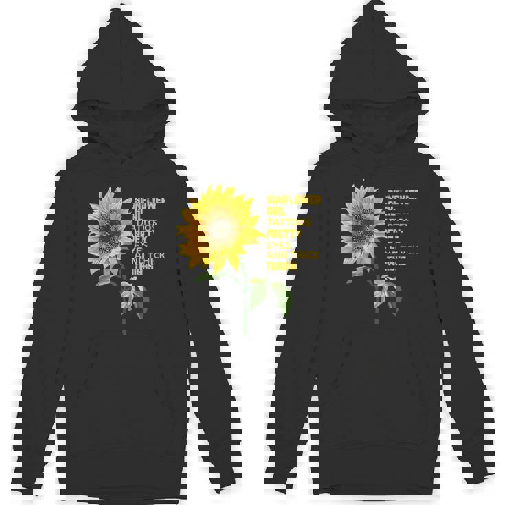 ひまわりガール タトゥー かわいい目 太腿 パーカー