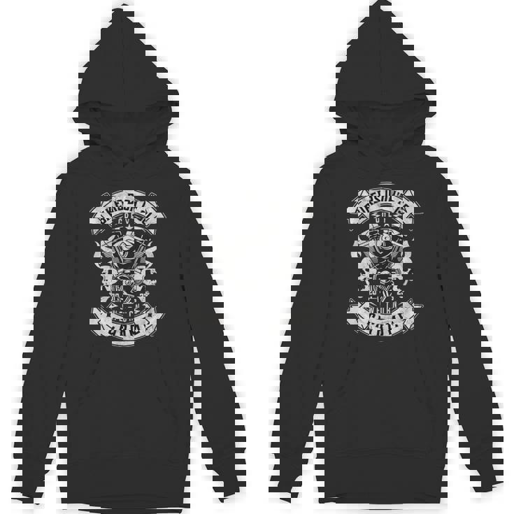 アメリカン バイク おしゃれ ドクロ エンジン ダメージ 面白い イラスト 長袖tシャツ Hoodie