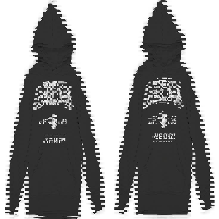 アリーナ ウィスコンシン Wi ヴィンテージ アスレチック スポーツ デザイン パーカー