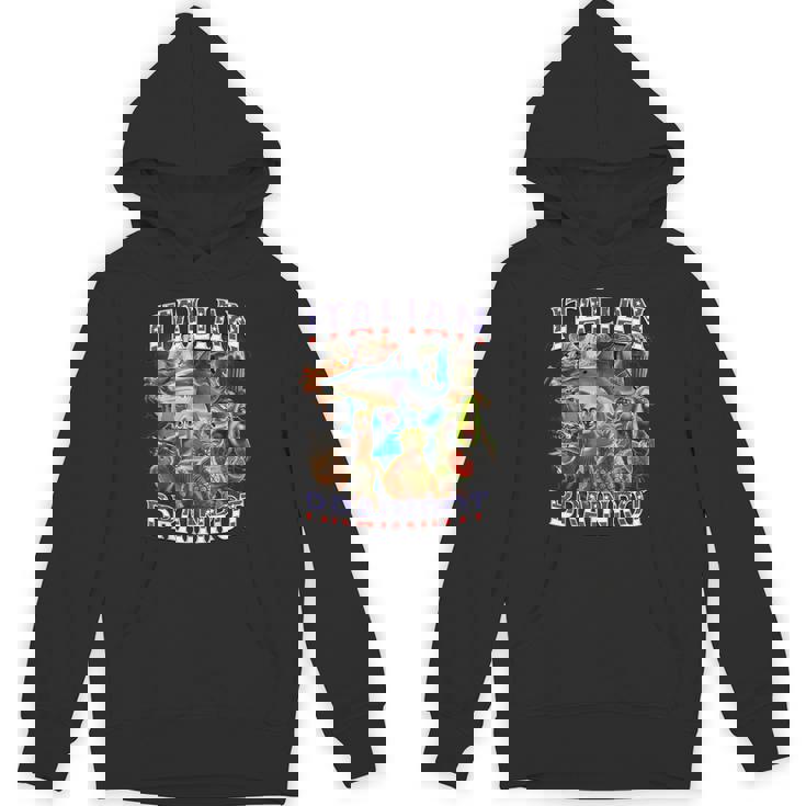 イタリアのブレインロットビッグミーム7月4日フラッグフット。 パーカー