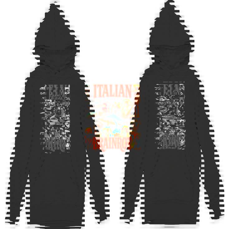 イタリアンブレイン レッド ウイルス ミーム マニア グラフィック パーカー