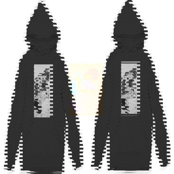 エゴン・シーレ作「膝を曲げた座る女」1917 パーカー