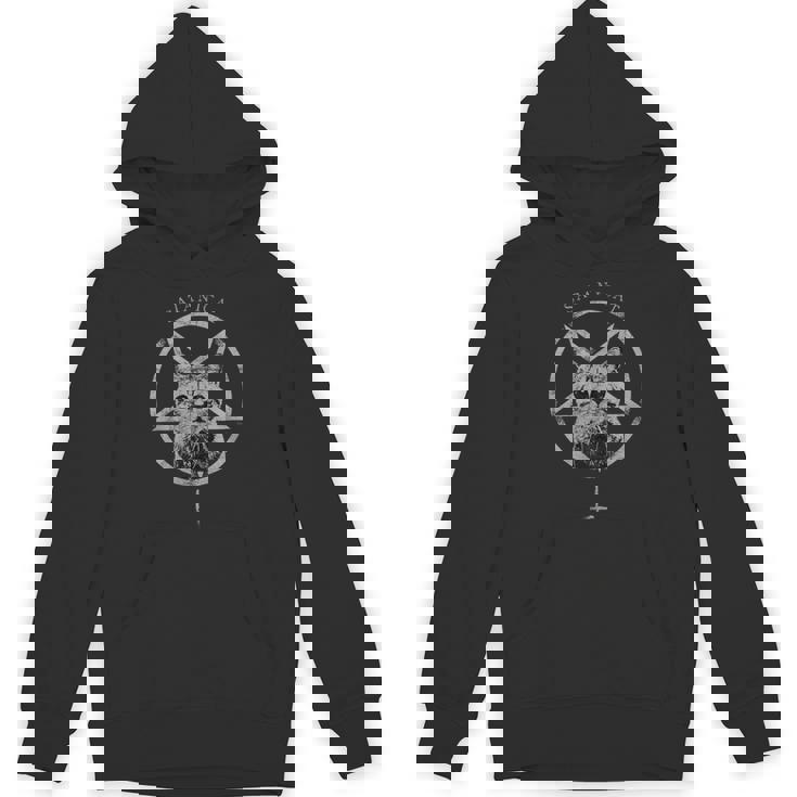 オカルト ゴシック グランジ サタン 猫 悪魔 ブラック バフォメット パンク 666 Hoodie