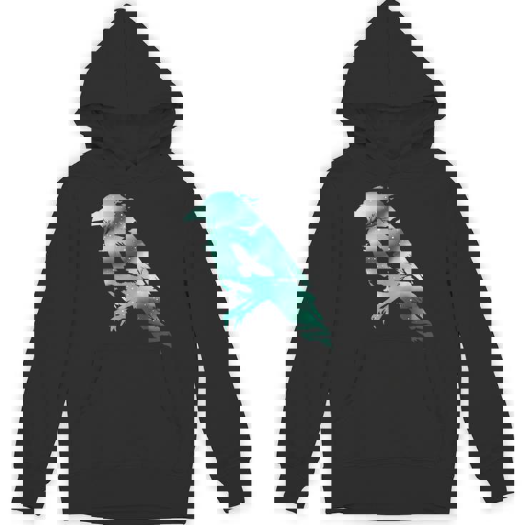 オーディンブラックカラスギフトバイキングレイヴンシルエット パーカー