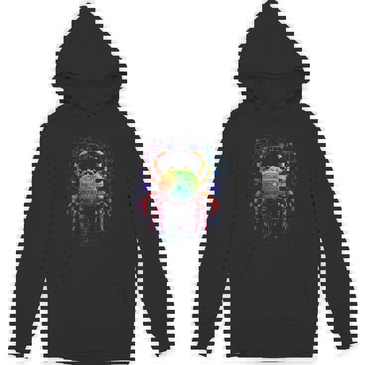 カニ曼荼羅動物モチーフアートカニ パーカー