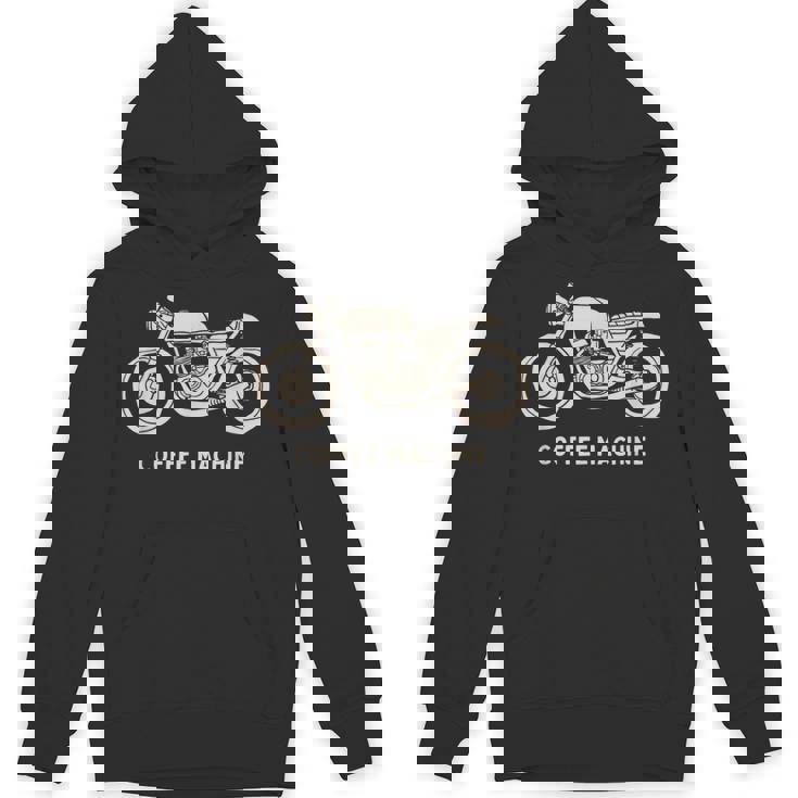 カフェレーサー 手描きバイクデザイン パーカー