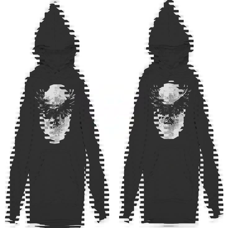 カラス アニマルプリント 動物好き カラス デザイン 動物 月 パーカー