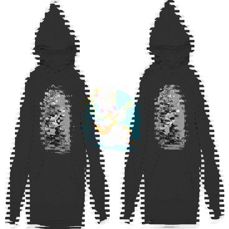 クラシックギターを弾く猫 猫 ギター 音楽 パーカー