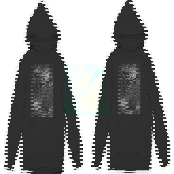 クラーケンの海の怪獣が海に潜る海賊船を襲う巨大猫 パーカー