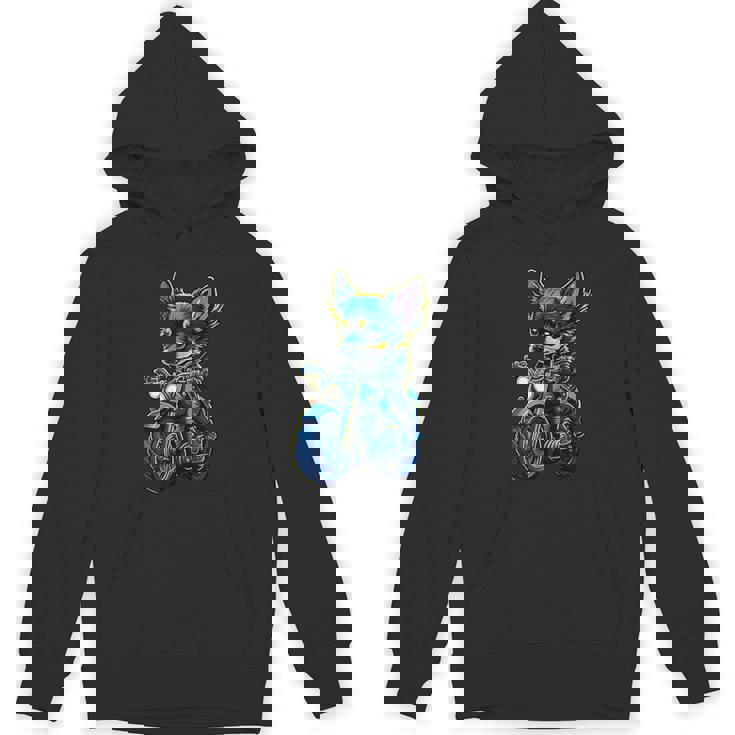 クリスマスにバイクを運転するかわいいチワワ。 Hoodie