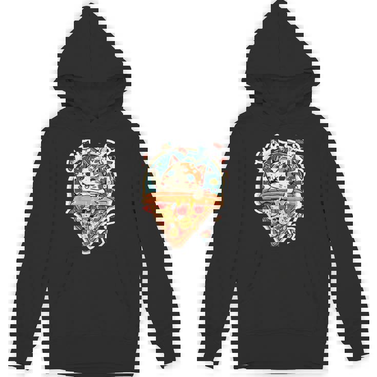 クレイジー ペパロニ ピザ キャット カルツォーネ トラ猫 ファーストフードの子猫 パーカー