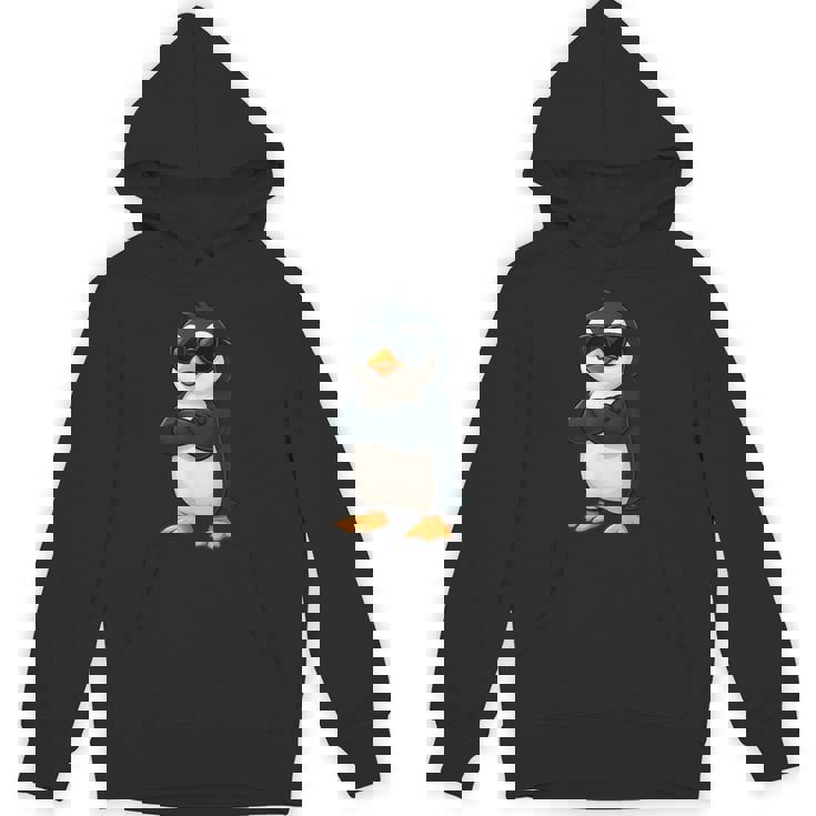 クールなペンギン漫画面白い動物サングラス付き パーカー