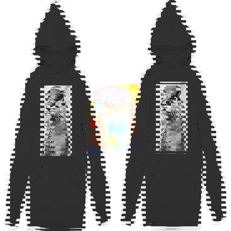 コツメカワウソ【どうぶつフレンズ】水彩画 動物 かわいい おしゃれ イラスト パーカー