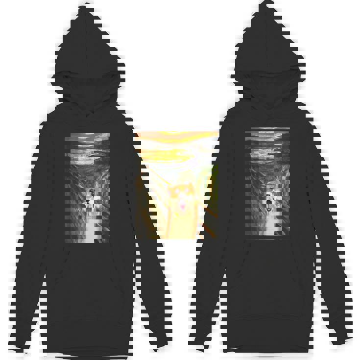 コーギー 面白いtシャツ 犬 ムンクの叫び かわいい メンズ 子供 おもしろ 服 グッズ ネタ わんこ Hoodie