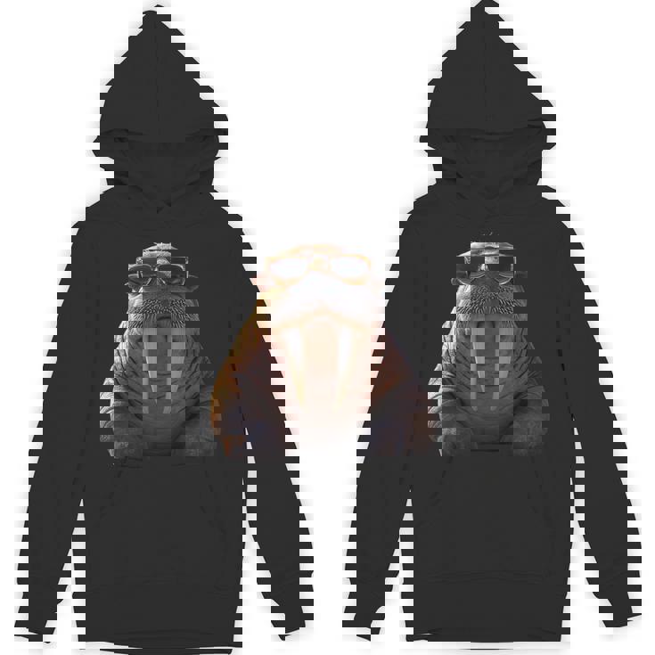 サングラスの牙を持つセイウチ アザラシ セイウチ パーカー