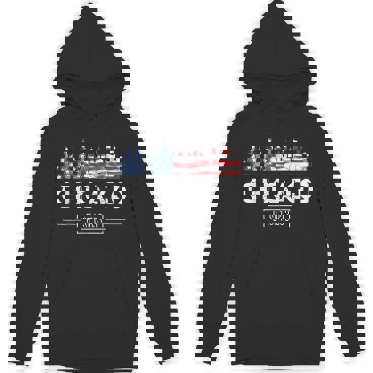 シカゴ 7月4日 アメリカ国旗 愛国的お土産 Hoodie