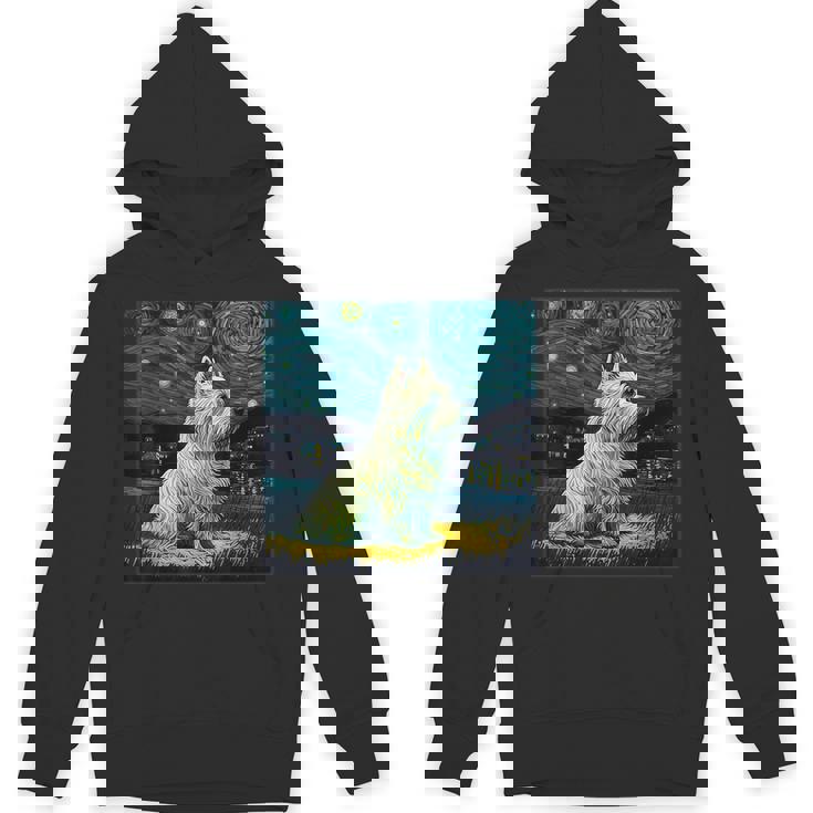 シュールレアリズム 星月夜 ウェスティ 犬 パーカー