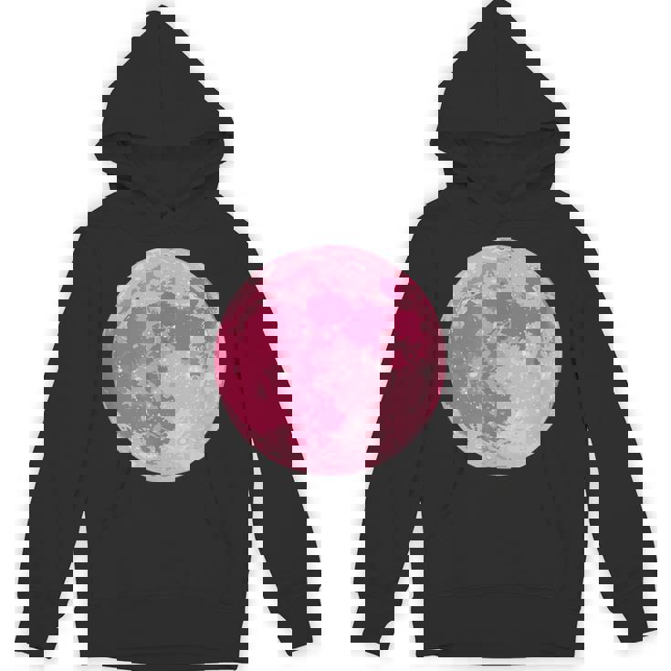 ストロベリームーンデザイン 満月 かわいいピンクムーン パーカー