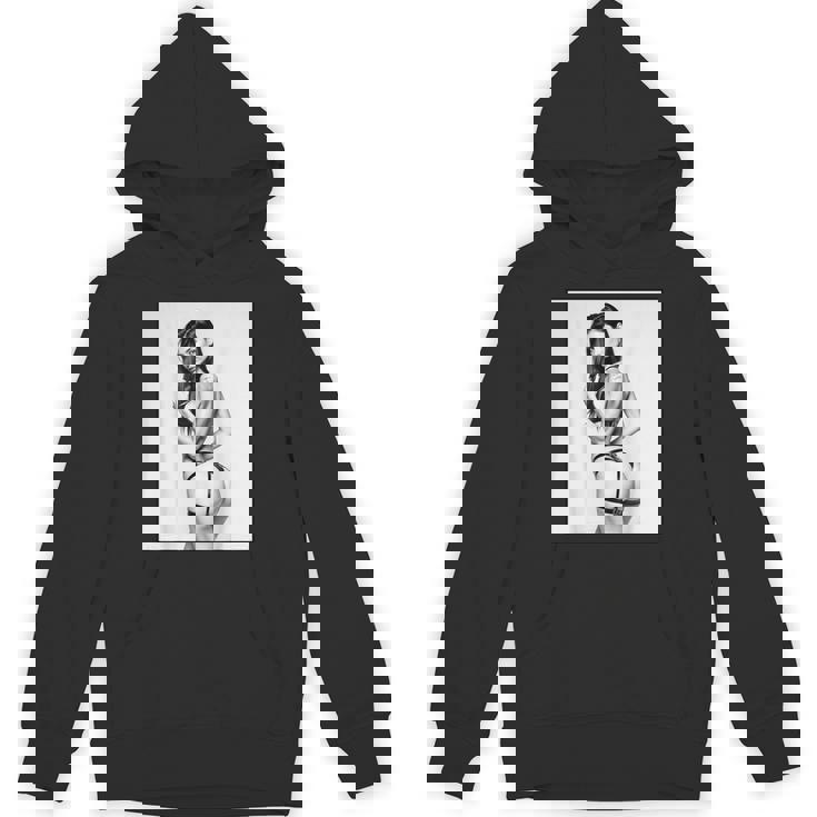 セクシーガールグラフィックtシャツ セクシーブルネットピンナップガール B&W パーカー