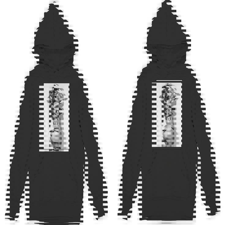 セクシーガールグラフィックtシャツ セクシーブルネットブーティーガール 3インチ B&W パーカー