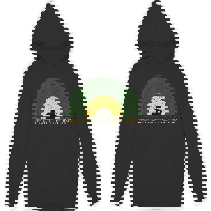 デトロイトテクノレトロルックレコード デトロイトテクノテキスト付き パーカー