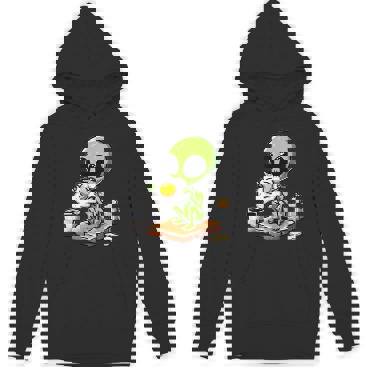 トーストに目玉焼きを食べるエイリアン パーカー