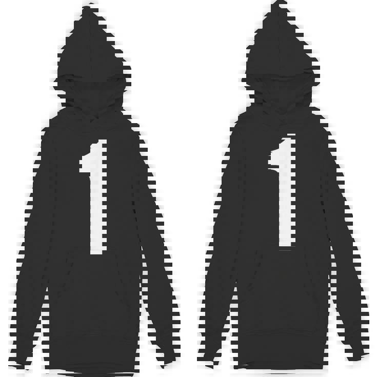 ナンバーワン 数字 1 プレーン ホワイト 数字 Hoodie