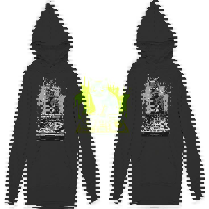 ハウスキャット レインボー Dj 猫 キティ Hoodie