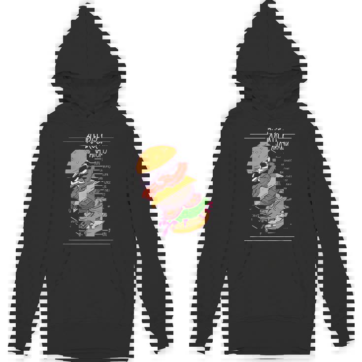ハンバーガー 解剖図 面白いtシャツ ファストフード メンズ おもしろ グッズ 面白い 服 オリジナル ネタ 食べ物 Hoodie