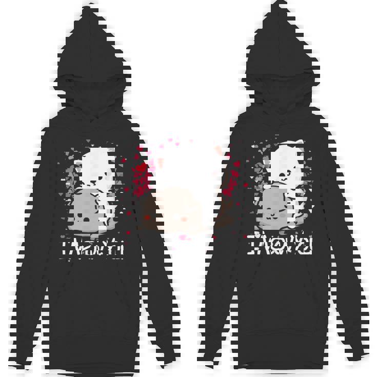 ハート バレンタイン ピーチゴマ 猫 カップル I Meow You パーカー