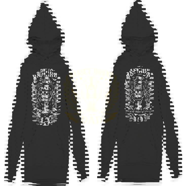 バセットハウンド ダッド バイカー 翼 オートバイ クール ハッシュパピー レトロ パーカー