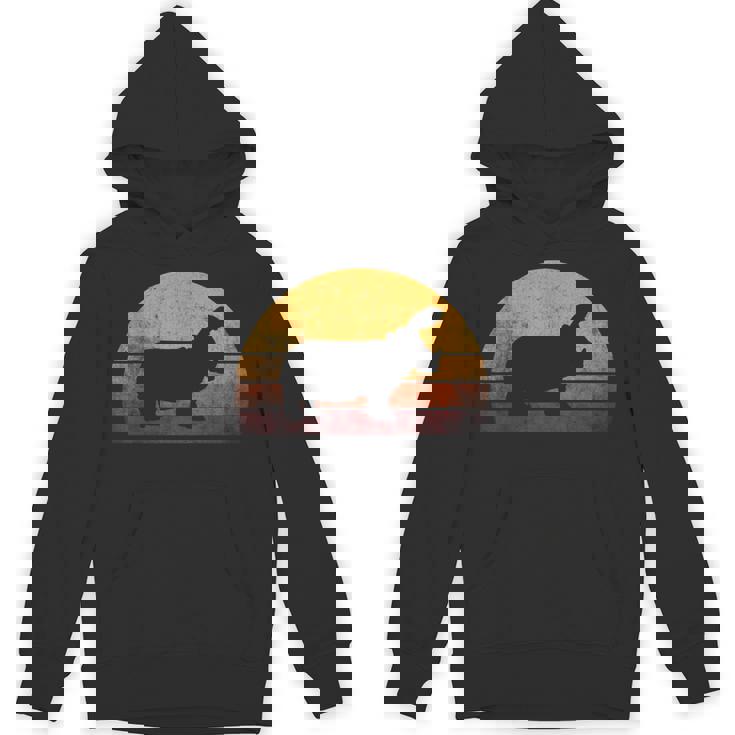 ビンテージ カバ デザイン レトロな日没カバ パーカー