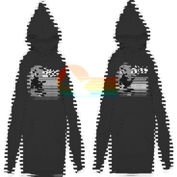 ビンテージ シャチ デザイン レトロ 美的 海 恋人 海 イルカ パーカー