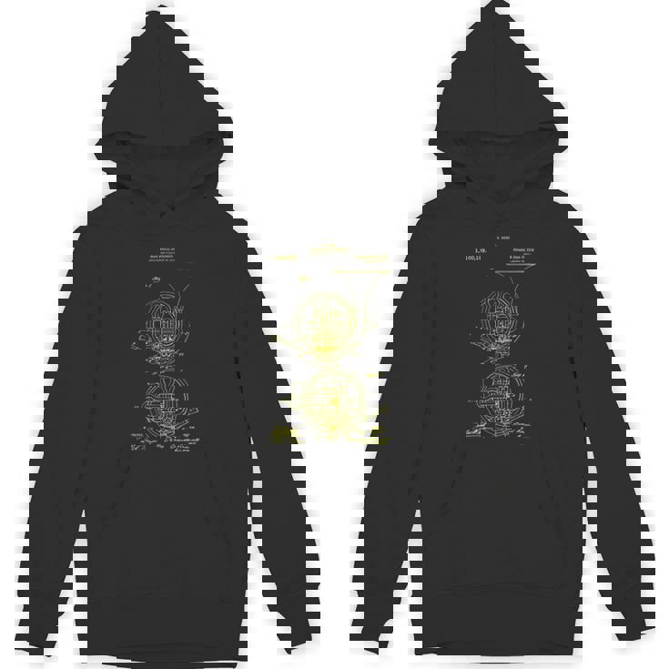 ビンテージ特許プリント 1914 フレンチホルン奏者 Hoodie