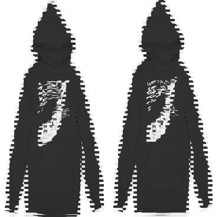 ピアノの鍵盤・音符・楽器ピアノ パーカー