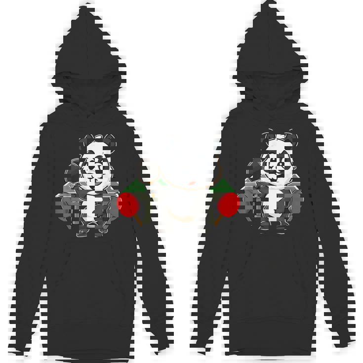 ピンポン卓球をするかわいいパンダ パーカー