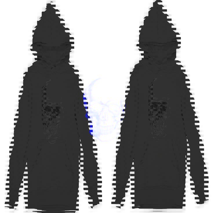 ブルー ドクロ パーカー