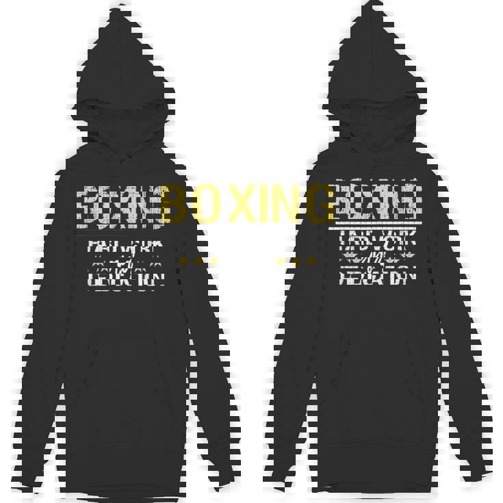 ボクシングハードワークと献身 キックボクシングジムボクサー パーカー