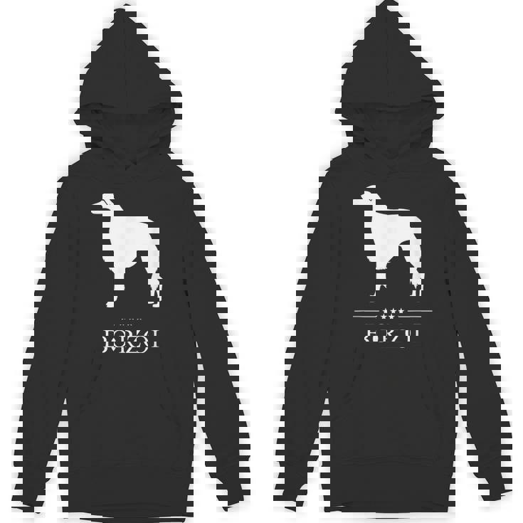 ボルゾイ犬の白いシルエット Hoodie