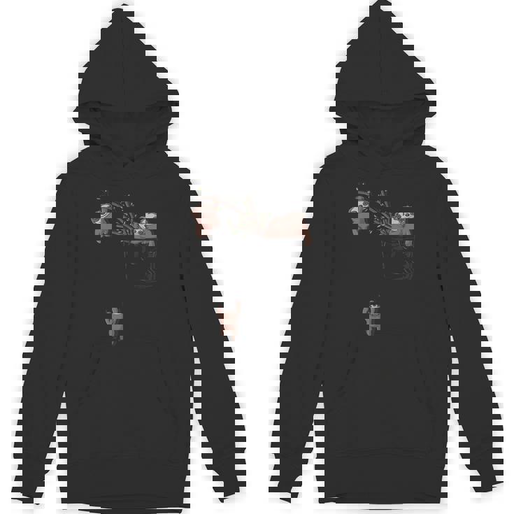 ポケットで遊ぶかわいいナマケモノの家族 パーカー