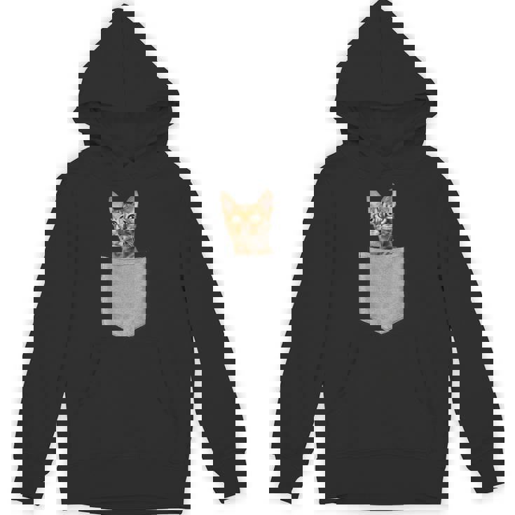 ポケットに入った面白いベンガルキャット かわいい子猫 恋人 ギフト Hoodie