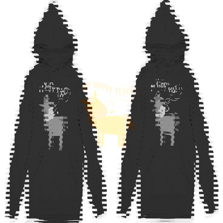 マイハッピープレイス I 馬好き I 乗馬 I 馬術用の馬 Hoodie