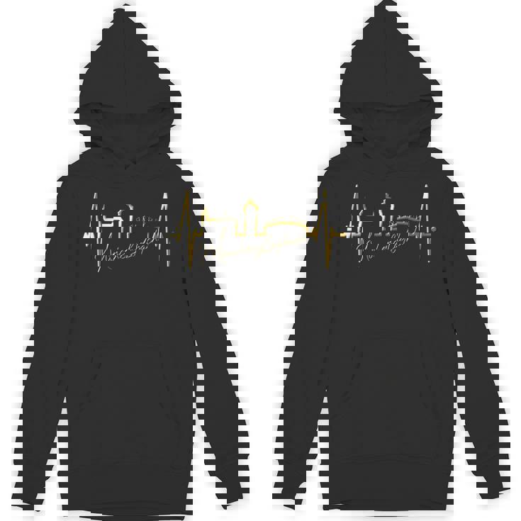 メンヒェングラートバッハのスカイライン ハートビート ドイツ大好きi Love Mönchengladbach 長袖tシャツ パーカー