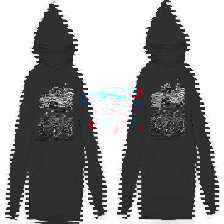 モンスタートラック 幼児用 キッズ アメリカ国旗 モンスタートラック パーカー